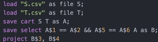 CSV Query Language